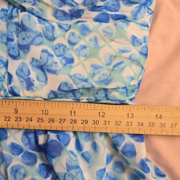 Shoshanna Womens Y2K Strapless Maxi Dress 4 Mermaidcore Watercolor Empire Waist - Picture 10 of 11